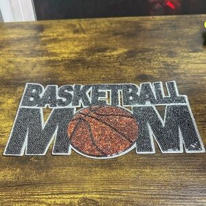 Basketball Mom Rhinestone Iron-On Patch